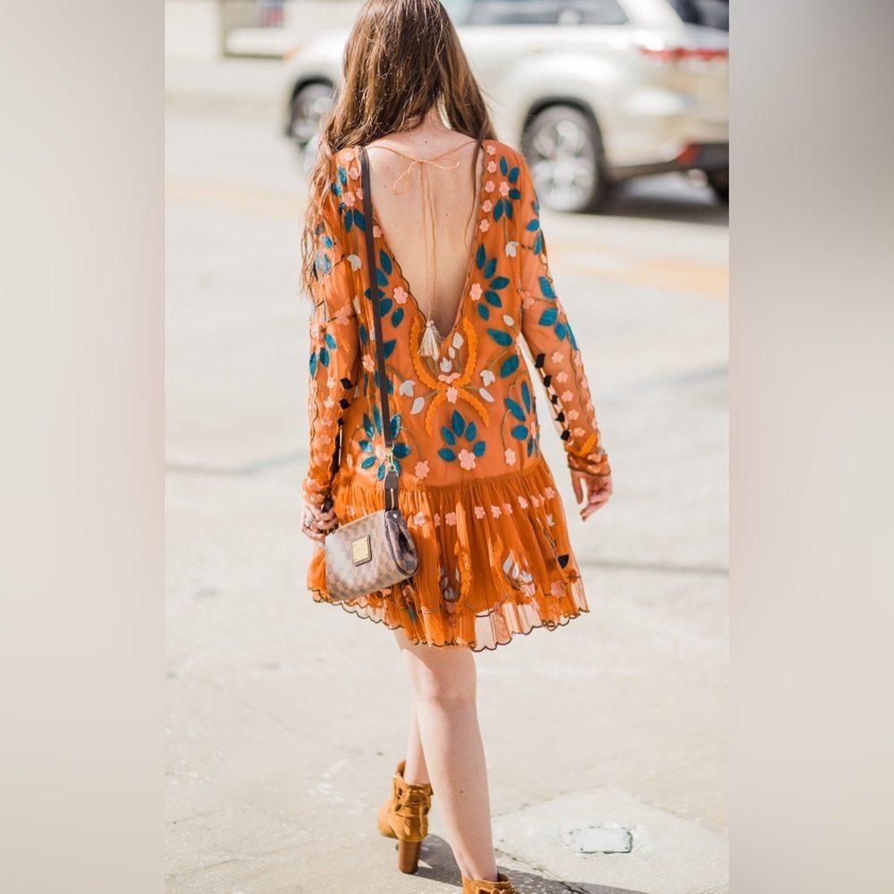 Free People hearts are wild mesh dress XS